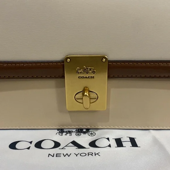 Coach Hutton Colorblock Leather Shoulder Bag - Picture 6 of 13
